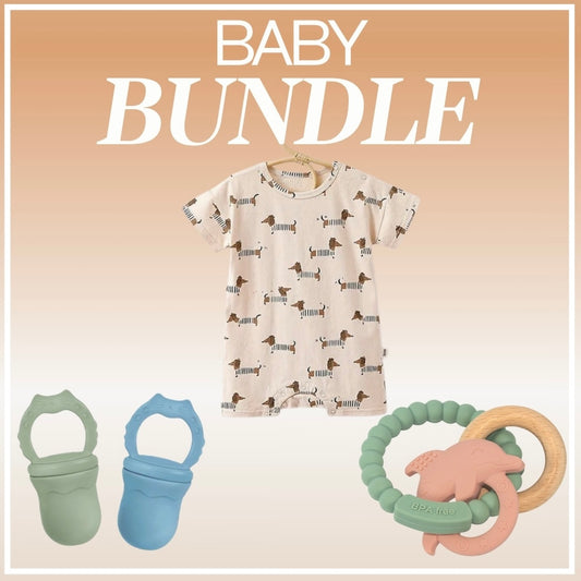 Baby Bundle: 3 Teething Accessories + 1 Onesie for $55