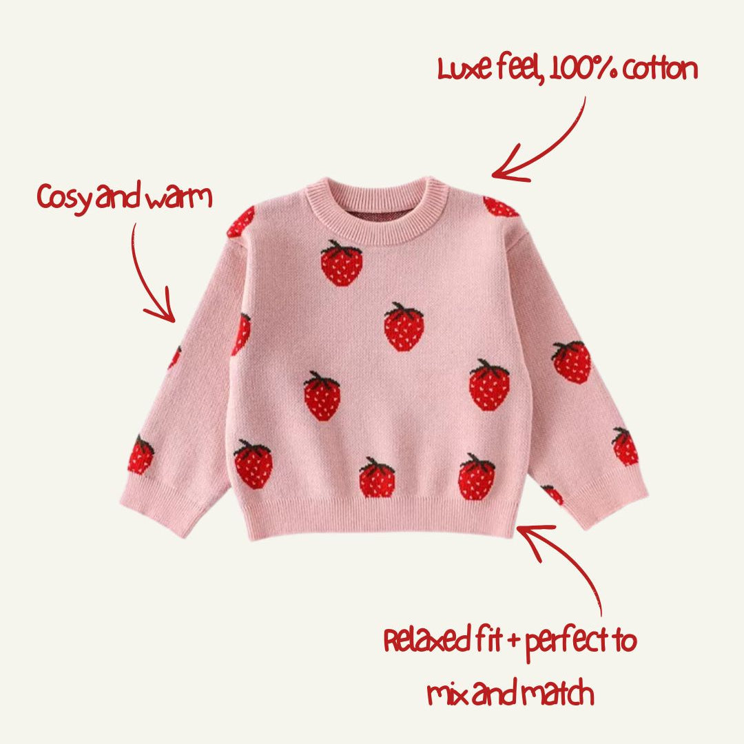Scarlett Strawberry Knitted Jumper